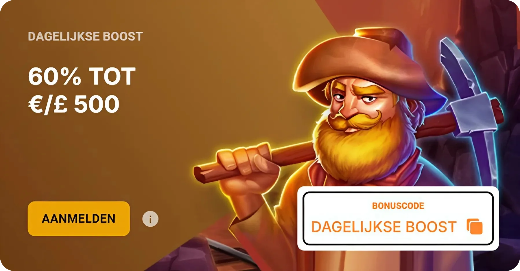 Dagelijkse boost: 60% tot €500